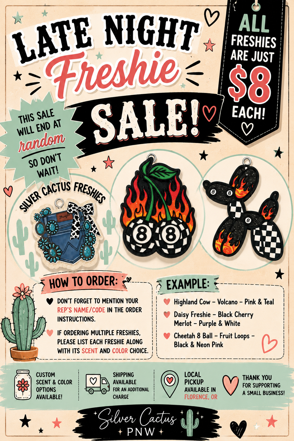 FRESHIE SALE 8$ each