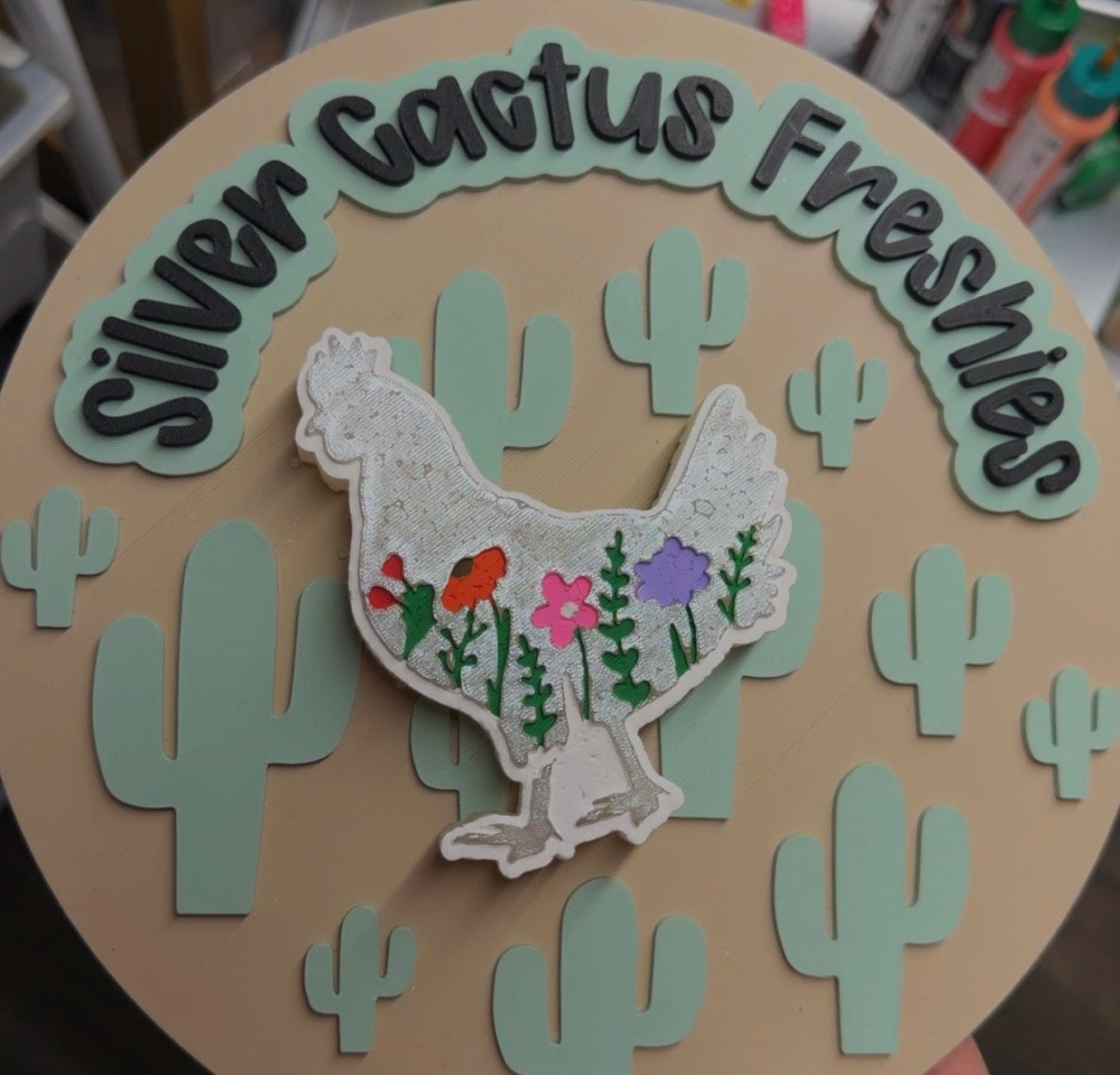 Floral Chicken Freshie 🌵