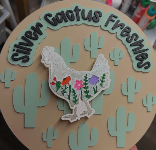 Floral Chicken Freshie 🌵