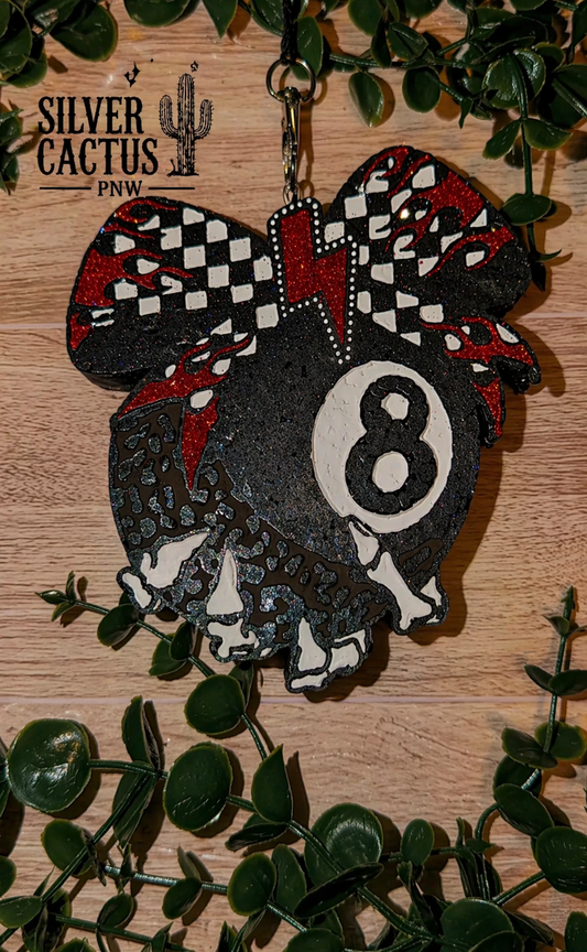 8 Ball Skelly Hand (Cheetah) Freshie 🎱💀🐆